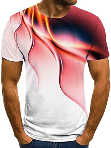 החולצות הטובות ביותר לגברים מגניבים דפוס ברקים דיגיטלי תלת מימדי צוואר עגול שרוול קצר ספורט ספורט ספורט חולצה חולצה פרמיום