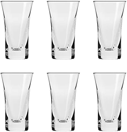 זכוכית שוט-משקה חריף-סט של 6 כוסות-זכוכית קריסטל-1.5 עוז. - שימוש זה עבור-משקאות-ויסקי-וודקה-לבבי-מאוד עמיד - על ידי ברסקי ברור