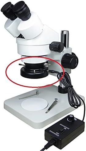 ציוד מיקרוסקופ מעבדה 60 LED טבעת מתכווננת מנורת תאורה תאורה, תאורה לבנה/אדומה/צהוב/סגול למיקרוסקופ עם אביזרי מיקרוסקופ מתאם כוח