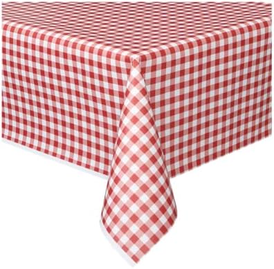 ייחודי מלבני פלסטיק שולחן כיסוי, 54 איקס 108 , אדום משבצות