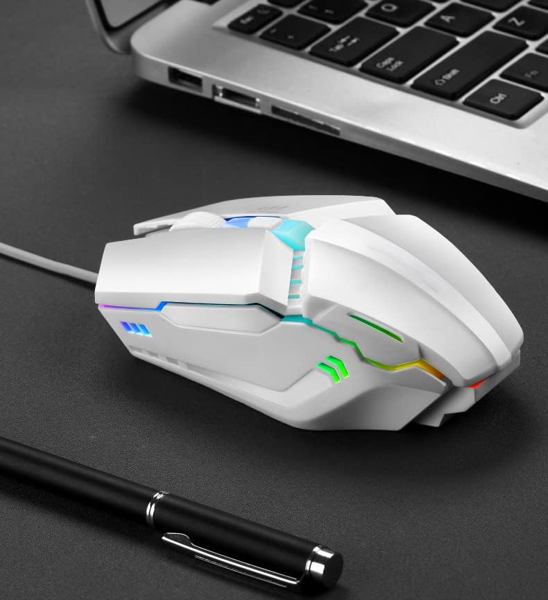 עכבר גיימינג קווי, עכבר אופטי למחשב נייד / שולחן עבודה, 800 עד 1600 3 מדדים מתכווננים ואור ר. ג. ב., ארגונומי עם 4 כפתורים הניתנים לתכנות