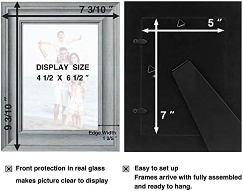 Lavie Home 5x7 מסגרות תמונה כפרי מסגרת תמונה עם זכוכית בהגדרה גבוהה לתצוגת קיר ושולחן