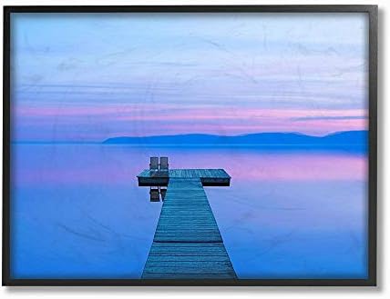 Stupell Industries Lake Lake Photo סגול כחול, עיצוב מאת ג'יימס מקלופלין אמנות, 10 x 15, לוח קיר
