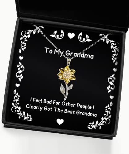 מתנות סבתא מיוחדות, אני מרגיש רע לאנשים אחרים שברור שקיבלתי את שרשרת התליון המיוחדת של חמניות לסבתא מהנכדה