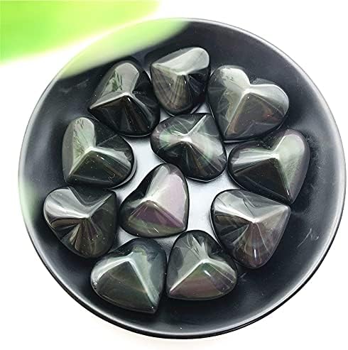 ZYM116 1PC טבעי צבעוני לקשת קשת אובסידיאנית צורת לב ריפוי גבישים אבנים טבעיות ומינרלים יפים מאוד