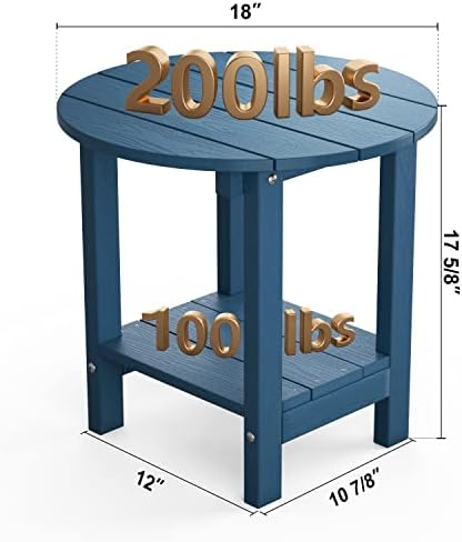 שולחן צדדי חיצוני עגול שולחנות אדירונדאק שולחנות קצה כיסא 18 אינץ