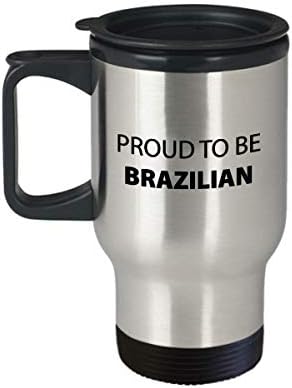 ספל נסיעות מבודד ברזילאי 14oz גאה להיות כוס סרקזם מעוררת השראה ייחודית לברזילאי