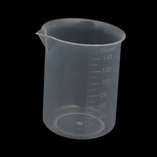X-DREE 150 מל PP מעבדה מכולת זרבובית מדידה כוס כוס כוס ברורה 10 יחידות (150 מל PP Laboratorio Caño Contenedor מקבל De Medición vaso Vaso