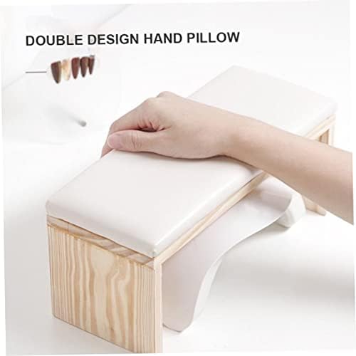 נייל זרוע שאר עץ יד שאר שולחן כרית מניקור ידיים כרית למנוחת זרוע מניקור לבן