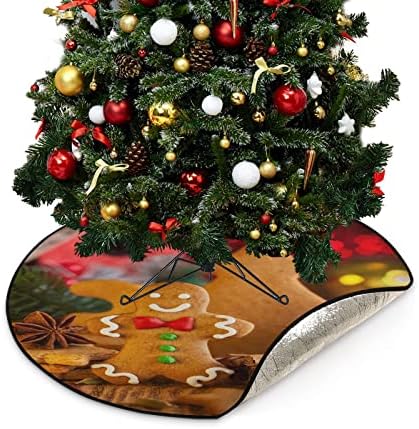 קופאדה עוגיות ג'ינג'ר לחג המולד מחצלות עץ חג המולד חצאית עץ אטום למים, תבלינים לוח עץ עץ עץ עץ עץ מגש מגן על הרצפה כרית מגן על קישוט מסיבות