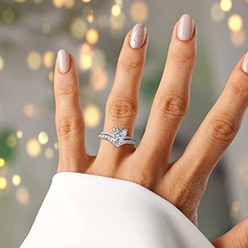 יסטו טבעות בציר טבעת נסיכת אישית יהלומי זירקון לב בצורת אירוסין נשים של טבעות 46 טבעות