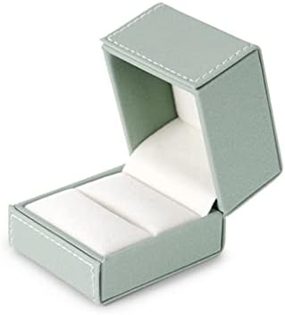 אור ירוק תכשיטי תיבת הצעת חתונה טבעת תליון צמיד תכשיטי אחסון גבוהה-סוף עור מפוצל תכשיטי תיבה