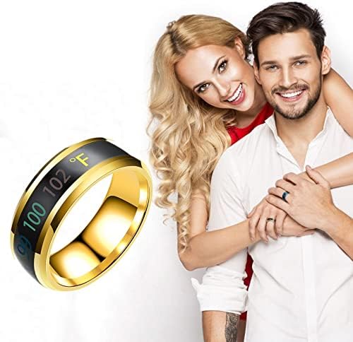 טבעת 14 נשים טבעת טבעת טמפרטורה פיזית אינטליגנטי תצוגת טבעת זוג טבעות מגניב טבעות לבנים אמיתי