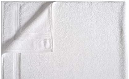 סט מגבות רחצה של כותנה מסחרית של אמזון - חבילה של 6, 27 x 54 אינץ ', 650 גרם, לבן