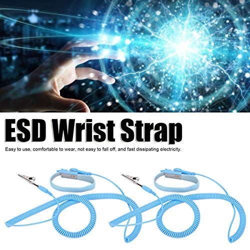 רכיבי רצועת שורש כף היד אנטי סטטי של ESD, דקואן 6 חבילות רצועות שורש כף יד אנטי סטטיות מצוידות בחוט הארקה וקליפ תנין, פתרון הארקה לעבודה